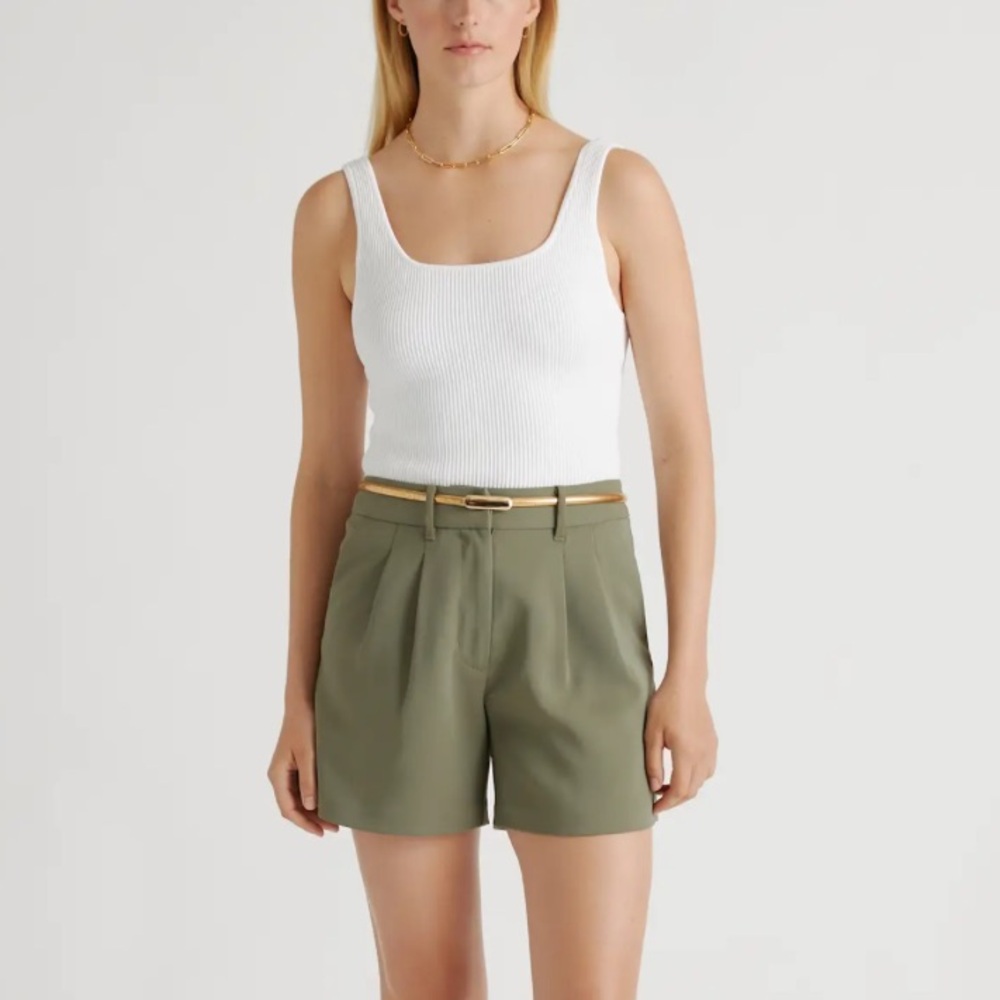 Quince Stretch Crepe Pleated Shorts